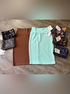NWT LuLaRoe XS Cassie Skirt Lot of 8 - Rare Pizza Unicorns & Solids!